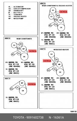 РЕМЕНЬ 88359-0K010 90916-02738 90916-02738 TOYOTA