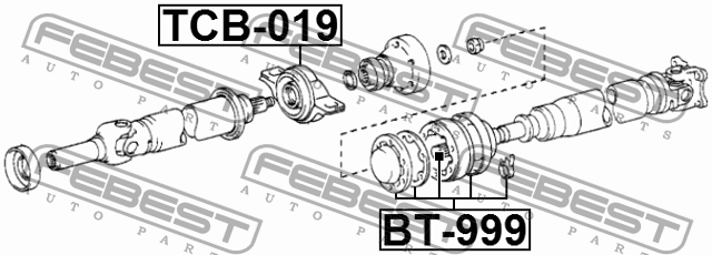 Подшипник опоры карданного вала TCB-019 TCB-019 FEBEST