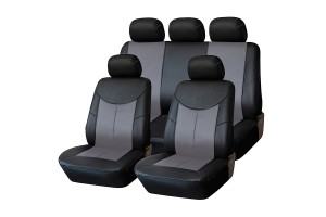 Авточехлы универсальные экокожа черно-серые Style KRAFT KT835627 KRAFT