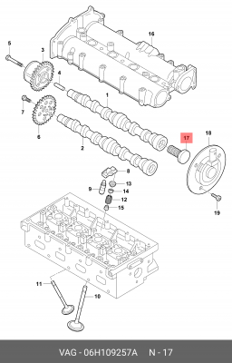 клапан муфты VCT!\ Audi, VW 06H 109 257 A VAG