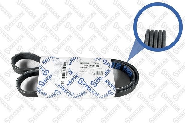 ремень поликлиновой! 5PK1060 \ Mitsubishi Space Star 1.3 16V 99> 05-01060-SX STELLOX