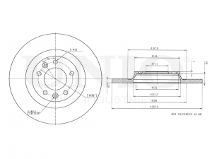 Диск тормозной задний BRD-20423 UNIO