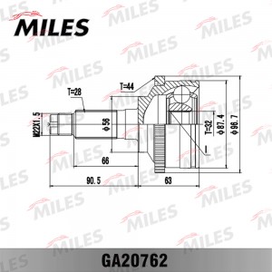 ШРУС наружный Mazda 626 1.8 2.0 92-97 ABS (GSP 818078) GA20762 GA20762 MILES