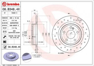 Диск перфорированный Brembo Xtra 08.B348.4X 08.B348.4X BREMBO