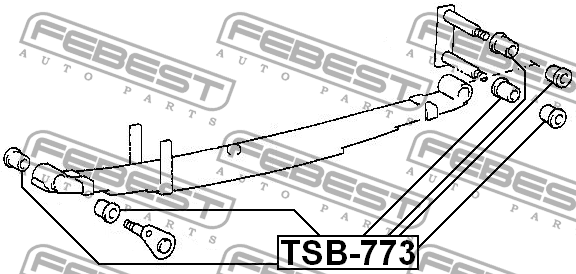 Втулка задн рессоры TOYOTA HIACE/REGIUSACE 1989-2004 TSB-773 TSB-773 FEBEST