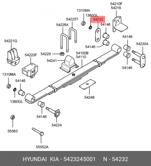 Пластина HYUNDAI HD65,72,78 серьги рессоры передней OE 5423245001 HYUNDAI KIA
