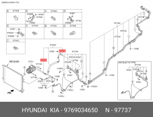 УПЛОТНИТЕЛЬНОЕ КОЛЬЦО ТРУБКИ СИСТЕМЫ ОХЛАЖДЕНИЯ 97690-34650 9769034650 HYUNDAI KIA