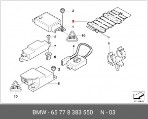 65 77 8 383 550 Сенсорный мат сист.распозн.пасс.на сид. 65 77 8 383 550 BMW