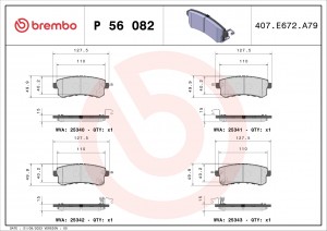 Колодки тормозные P56082 P56082 BREMBO
