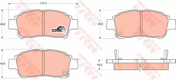 GDB3218 712 02=D2174M-01=723 002-SX !колодки дисковые п.\ Toyota Yaris 1.0/1.3/1 GDB3218 TRW