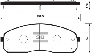 Колодки тормозные дисковые Kia Bongo III/K3000/K3600 3.0D/3.6D 1t 00 SP1175 SP1175 SANGSIN