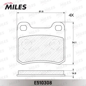 Колодки тормозные задние (Смесь CERAMIC серия PRO) MERCEDES W202/W124/W201 (TRW  E510308 MILES