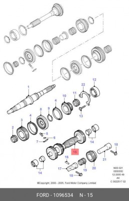 Вал FORD Transit механизма КПП OE 1 096 534 FORD