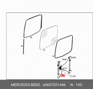 Стеклоподъемник двери правый A9607201446 MERCEDES BENZ