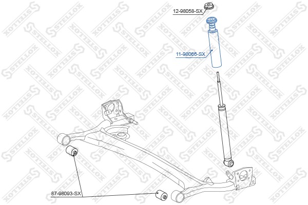 к-кт отбойник-пыльник амортизатора заднего!\ Toyota Yaris NCP1#/NLP1#/SCP1# 99> 11-98066-SX STELLOX