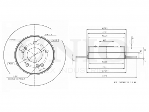 Диск тормозной задний BRD-20155 UNIO