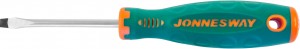 отвертка! стержневая шлицевая ANTI-SLIP GRIP, SL5.5х75 мм\ D71S575 JONNESWAY
