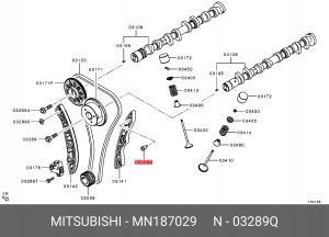 болт крепл. успокоителя цепи ГРМ!\Mitsubishi ASX/Lancer/Outlander 4B10-4B12/4J10 MN187029 MITSUBISHI