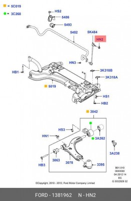 Гайка М10 FORD 1 381 962 1 381 962 FORD