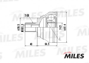 ШРУС наружный AUDI A3/VW G5/G6/PASSAT/TOURAN/TIGUAN/CADDY 1.4-3.2 03- (GKN 30432 GA20024 MILES