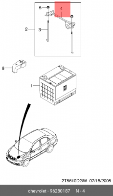 Стопорение вращения 96280187 96280187 GENERAL MOTORS