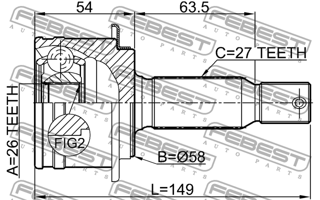 ШРУС внешн задний MITSUBISHI OUTLANDER 06-12 0410-CWRR 0410-CWRR FEBEST