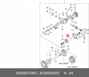 Дифференциал SSANGYONG Kyron (05-) (E23,D20) (МКПП) заднего моста (R85 TYPE:R4.2 4238008000 SSANG YONG