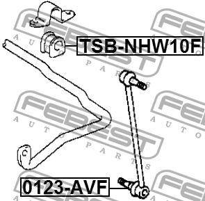 втулка стабилизатора переднего!\ Toyota Prius NHW10 97-03 TSB-NHW10F FEBEST