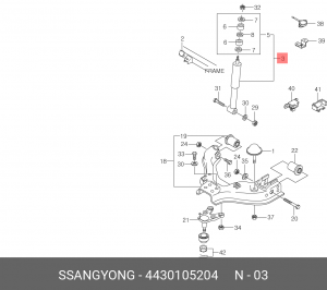 АМОРТИЗАТОР SSANGYONG MUSSO ПЕРЕДНИЙ ГАЗОВЫЙ OE 4430105204 4430105204 SSANG YONG