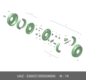 Цилиндр тормозной задний УАЗ Профи (ОАО УАЗ) 236021350204000 UAZ UAZ