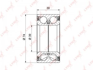 Подшипник ступицы передний (39x39x74) подходит для CHEVROLET Lacetti 1.4-2.0D 05 WB-1246 LYNXAUTO