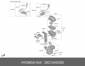 Резонатор воздушного фильтра 28212-H5200 28212H5200 HYUNDAI KIA