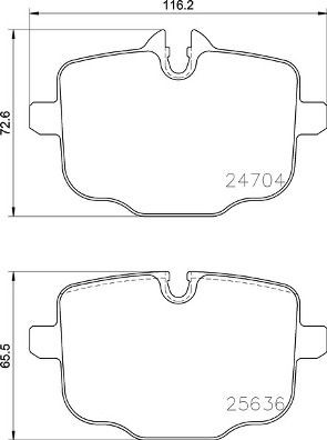 Колодки тормозные BMW 5 (G30,G31) задние (4шт.) BREMBO P06101 BREMBO