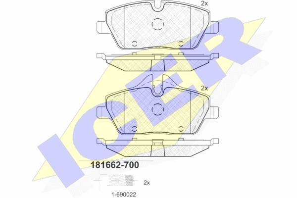 181662-700 колодки дисковые передние !\ BMW 1-Series E87 1.6i/1.8D 04># 181662-700 ICER