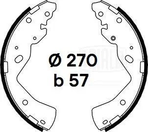 Колодки торм. Mazda BT-50 (06-)/Ford Ranger (98-) барабан. 270x57 (GF 4711) GF 4711 TRIALLI