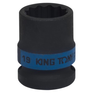 головка торцевая! ударная двенадцатигранная 1/2'', 19 мм KING TONY\ 453019M KING TONY