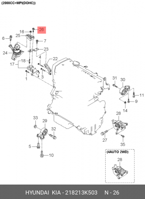 Болт M10 HYUNDAI KIA OE 218213K503 HYUNDAI KIA