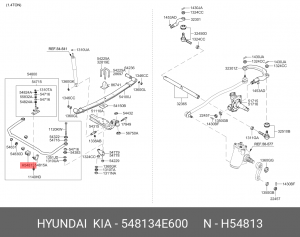 Втулка стабилизатора HYUNDAI HD35 (17-) KIA Bongo 3 (06-) (4WD) переднего OE 548134E600 HYUNDAI KIA