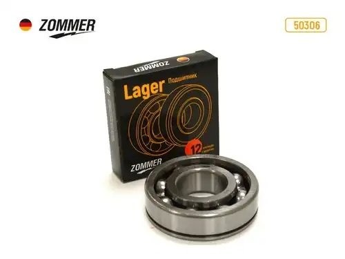 Подшипник 50306 вала вторичного КПП ГАЗ 24, вал промежуточного КПП УАЗ 50306 ZOMMER