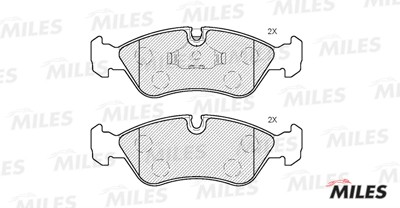 Колодки тормозные передние (без датчика) (Смесь Semi-Metallic) OPEL VECTRA A/B/D E100074 MILES
