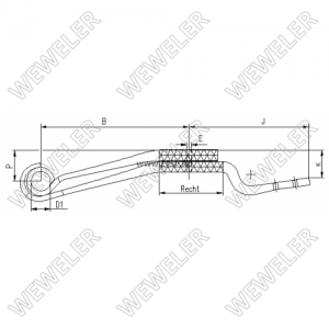 полурессора 2-ух лист. !(Г-образная) 2/38x100x80 530+428/305/70 S30 \SAF F188Z041ZA75 WEWELER