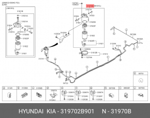 Фильтр топливный HYUNDAI Santa Fe (06-) (TCI) в сборе OE 319702B901 HYUNDAI KIA