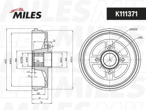 Барабан тормозной NISSAN MICRA/NOTE 03 (TRW DB4340B) K111371 K111371 MILES