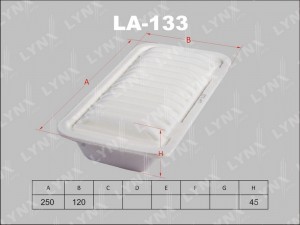 Фильтр воздушный подходит для TOYOTA Yaris 1.3-1.5 99/Ist 1.3-1.5 02-07/Vitz 1.3 LA-133 LYNXAUTO