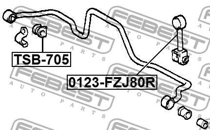 втулка стабилизатора центральная!d26\ Toyota Land Cruiser/Hi-Ace 82-88 TSB-705 FEBEST
