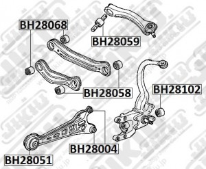 Сайлентблок задн подвески нижний HONDA ACCORD 90-98 BH28102 BH28102 JIKIU