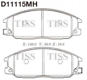Колодки тормозные дисковые (с антискрипной пластиной)  HYUNDAI SANTA F? I (SM) D D11115MH MK KASHIYAMA