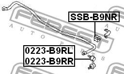 Втулка стабилизатора SUBARU TRIBECA W10 200­6.03-2014.01 SSB-B9NR SSBB9NR FEBEST