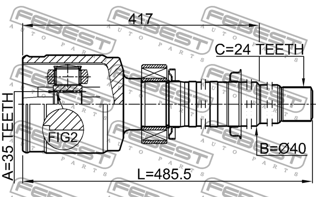 Шрус внутренний 35x40x24 0111-GSX30RH FEBEST