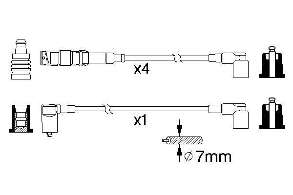 Провод высоковольтный MERCEDES 190 (W201),G (W460,W461,W463) комплект BOSCH 0 986 356 333 BOSCH